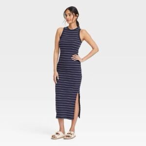 Universal thread ribbed Striped Navy Sleeveless Dress extra large XL women’s
